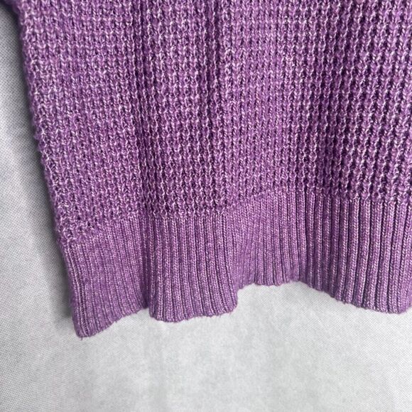 American Eagle Purple Mock Neck Relaxed Fit Chunky Knit Sweater Size Medium - Picture 9 of 9